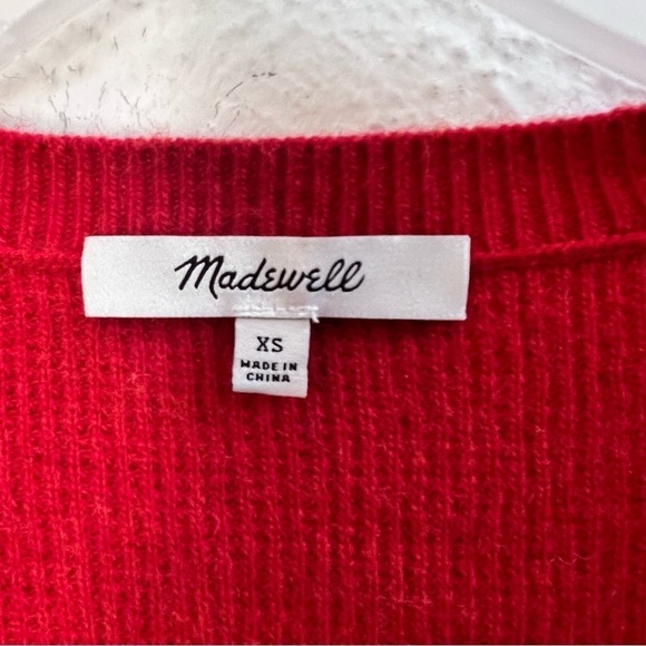 Madewell Asherton red henley waffle sweater - Picture 8 of 9